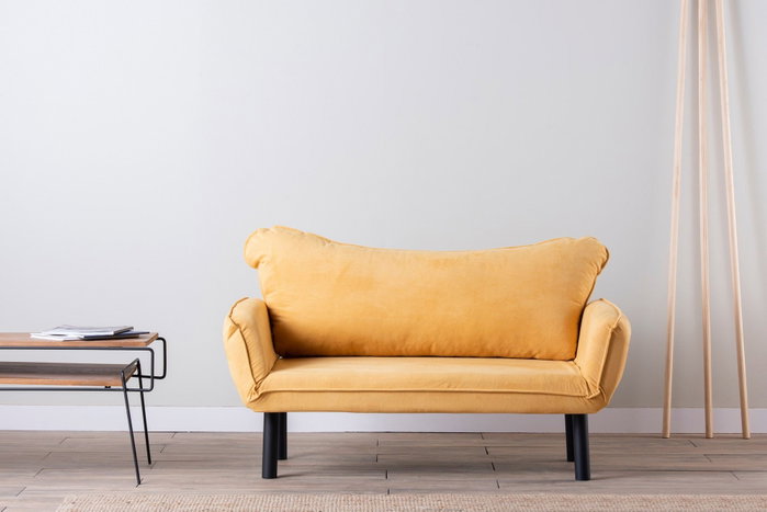Atelier Del Sofa Chatto - Sofá-Cama de 2 Plazas Amarillo Mostaza